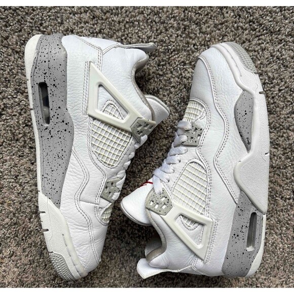 Nike Air Jordan 4 Retro White Oreo Size 4.5 Youth (Size 6 Women's) - Picture 8 of 9